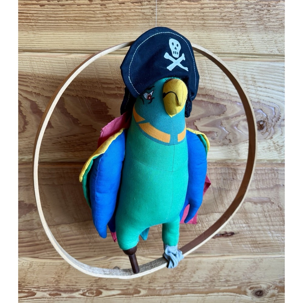 15"  Hanging Parrot Plush Toy Stuffed Animal - Pirate